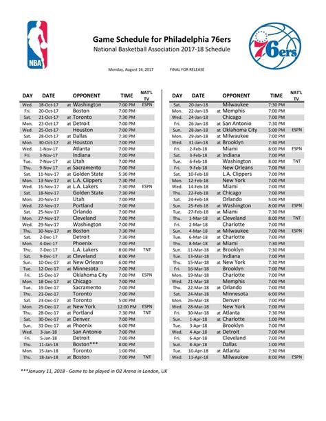 philadelphia 76ers schedule|Sixers NBA Games Schedule .